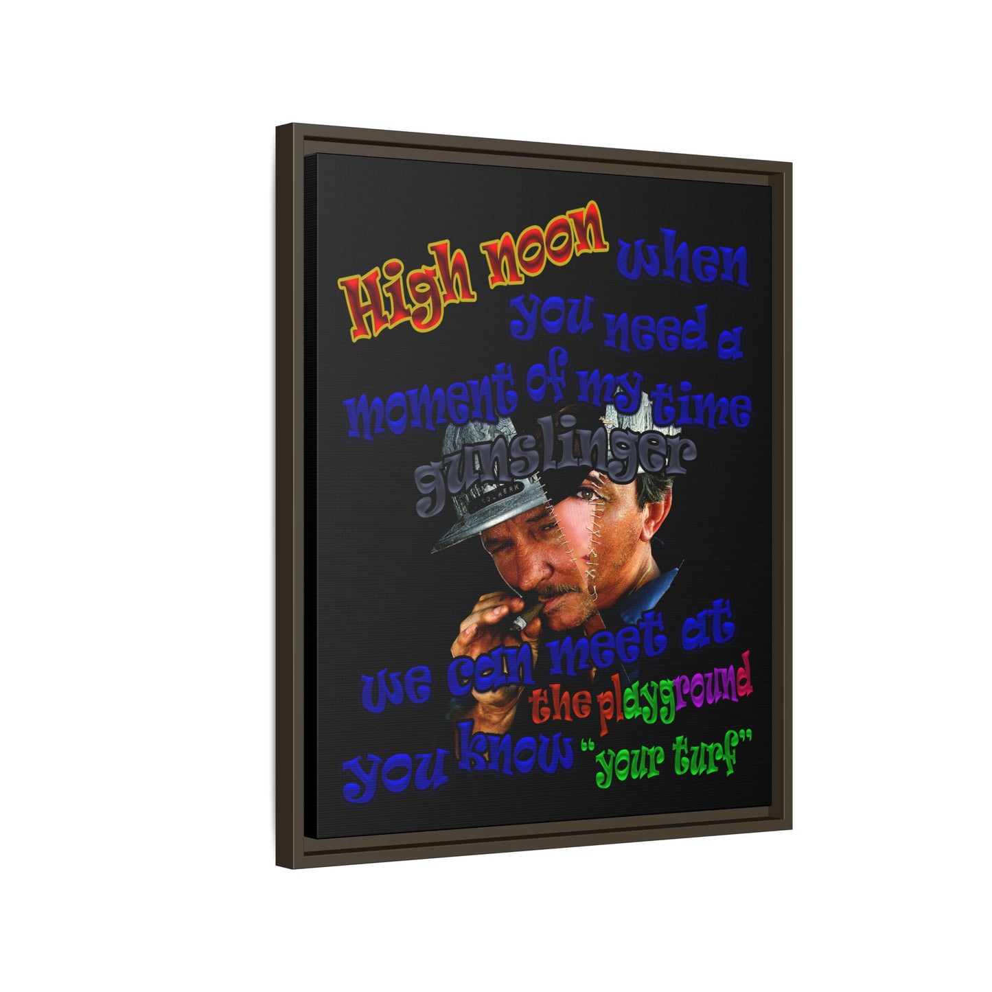 high noon - framed canvas art (black)