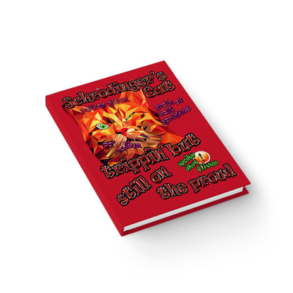 schrodinger's cat - journal-lined (dark red)