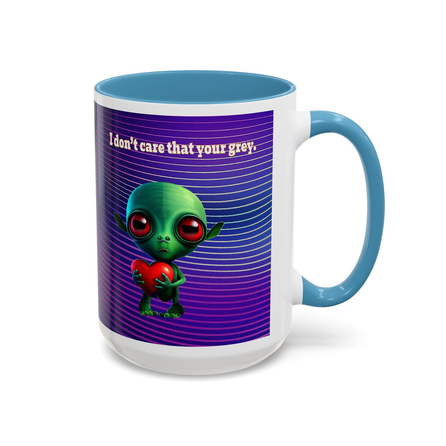 I don't care that your grey - Accent Mug (purple wave)