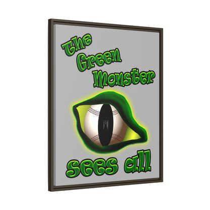 green monster - framed canvas art (light grey)