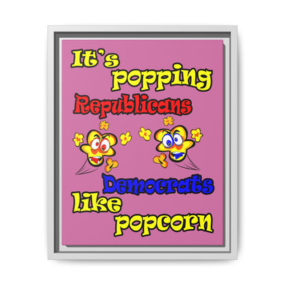 popping like popcorn - framed canvas art (light pink)
