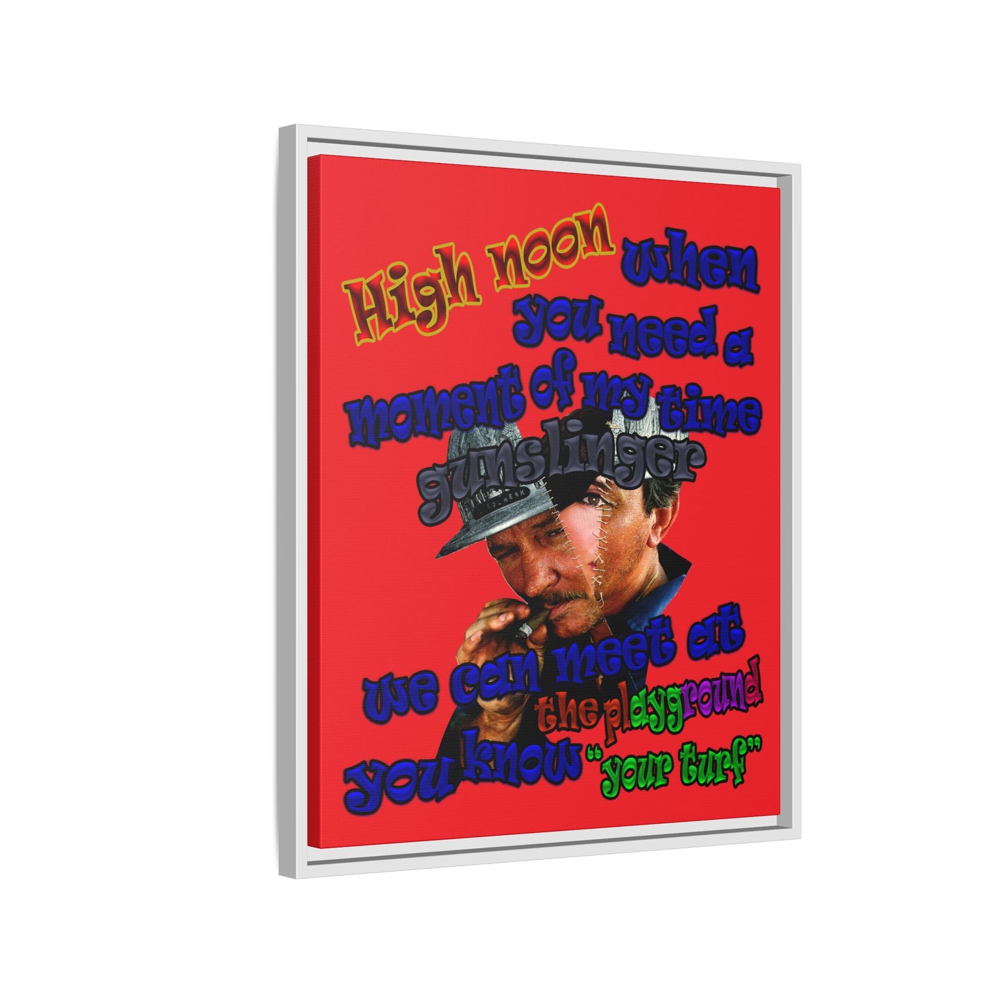 high noon - framed canvas art (red)