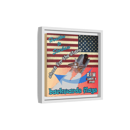 shoot for the stars - framed canvas art (yellow-orange wave)