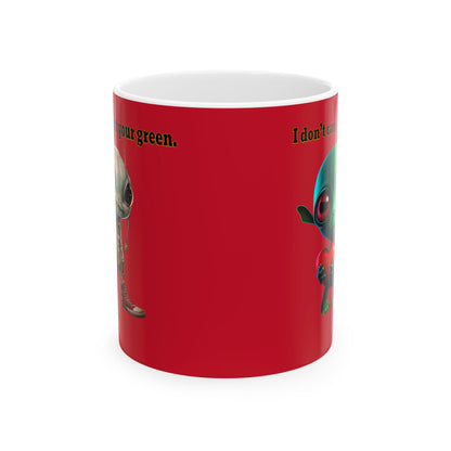 I don't care that your grey - White Mug (dark red)