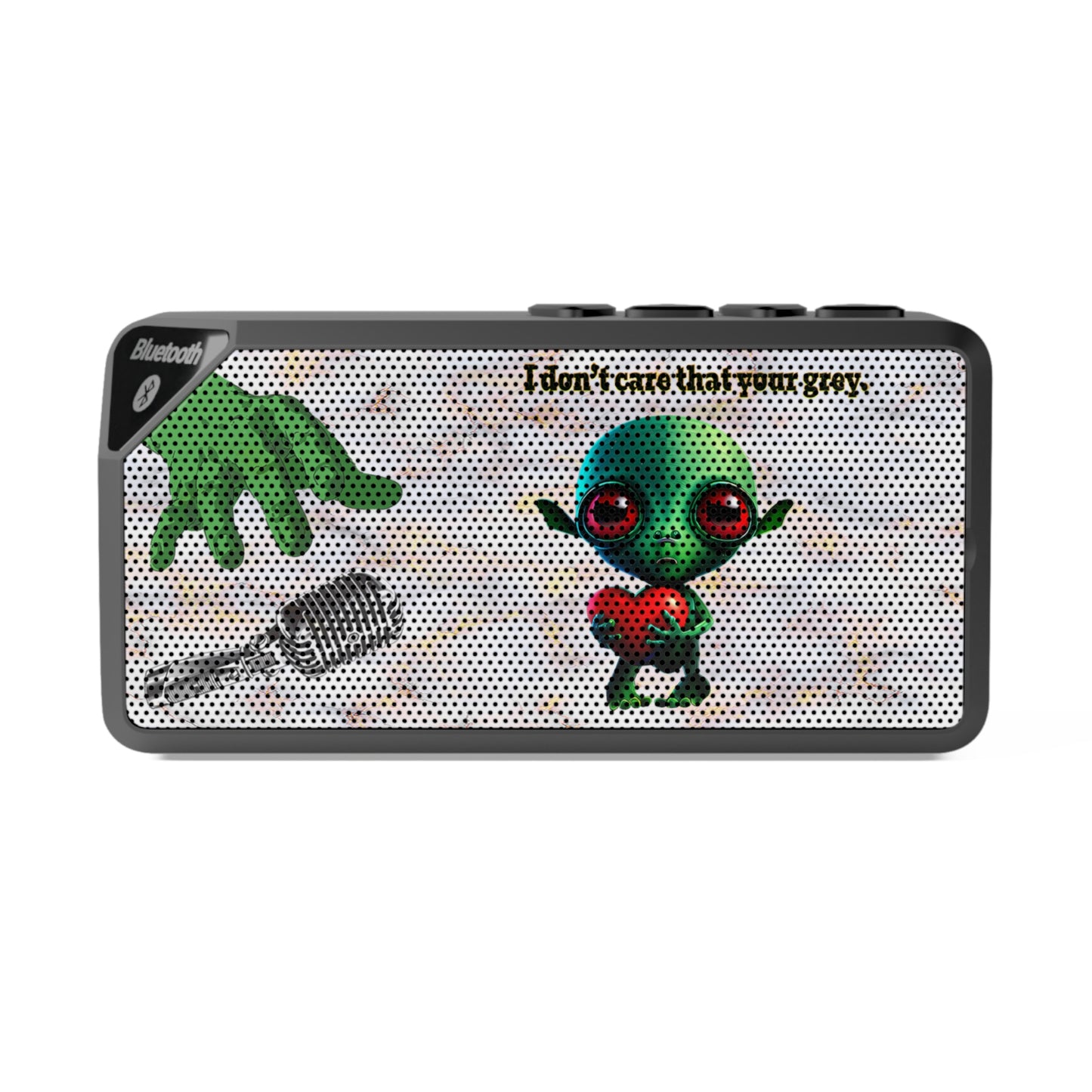 I don't care that your grey - Jabba Bluetooth Speaker (white marble)