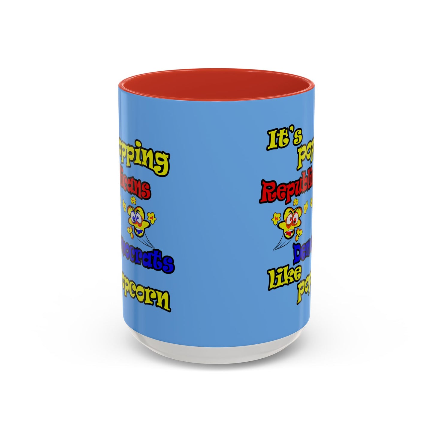 popping like popcorn - Accent Mug (light blue)