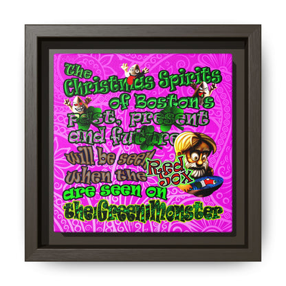 christmas spirits of boston - framed canvas art (pink swirl)