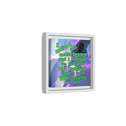 noticed you noticing - framed canvas art (grey-pink wave)