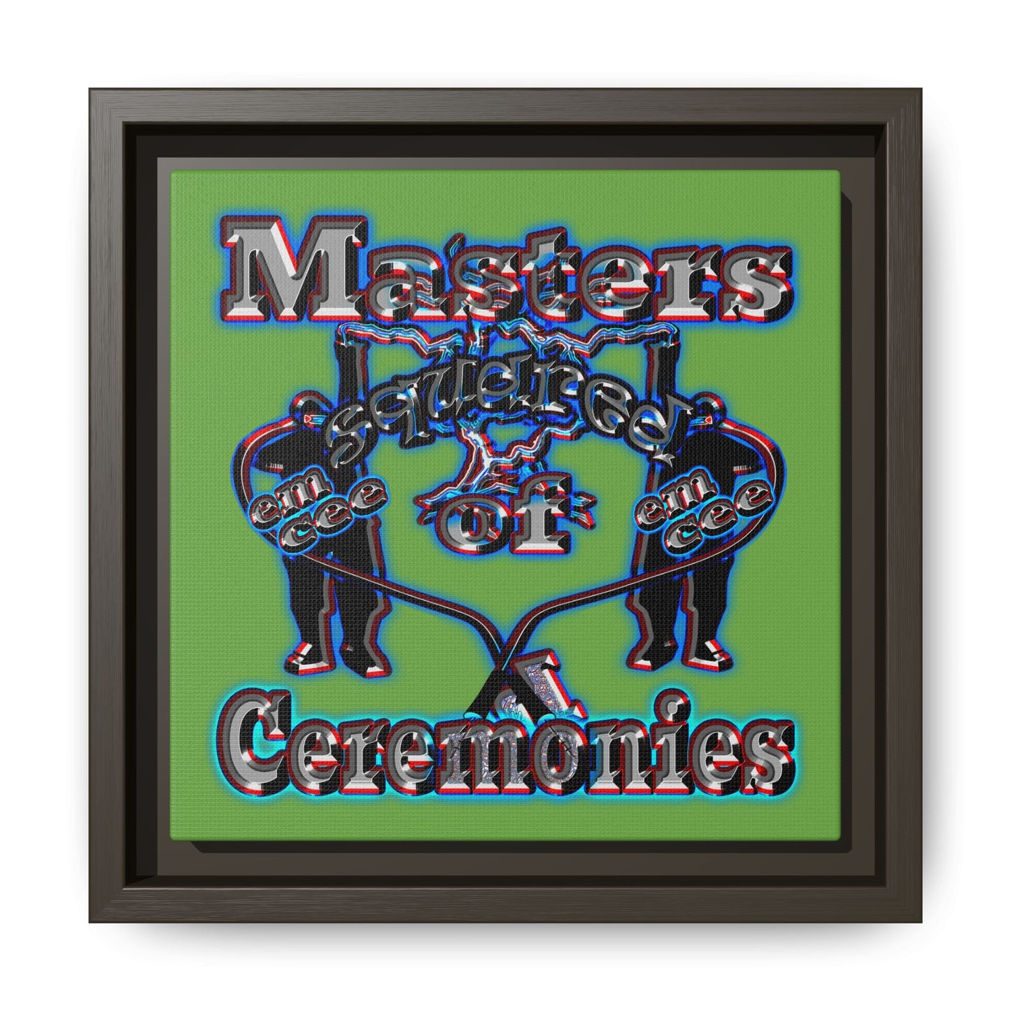 em cee squared - framed canvas art (green)