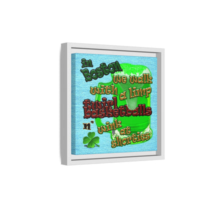 celtics logo - framed canvas art (faded blue)