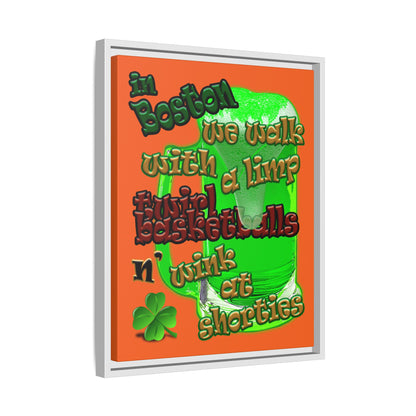 celtics logo - framed canvas art (orange)