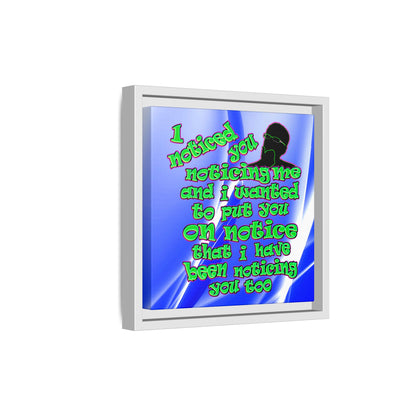 noticed you noticing - framed canvas art (blue-white wave)