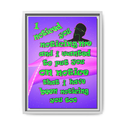 noticed you noticing - framed canvas art (purple-pink wave)