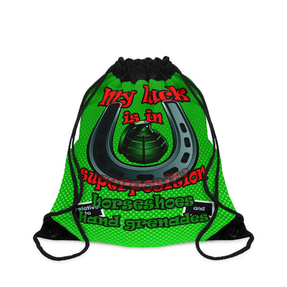 my luck - Drawstring Bag (logo green)