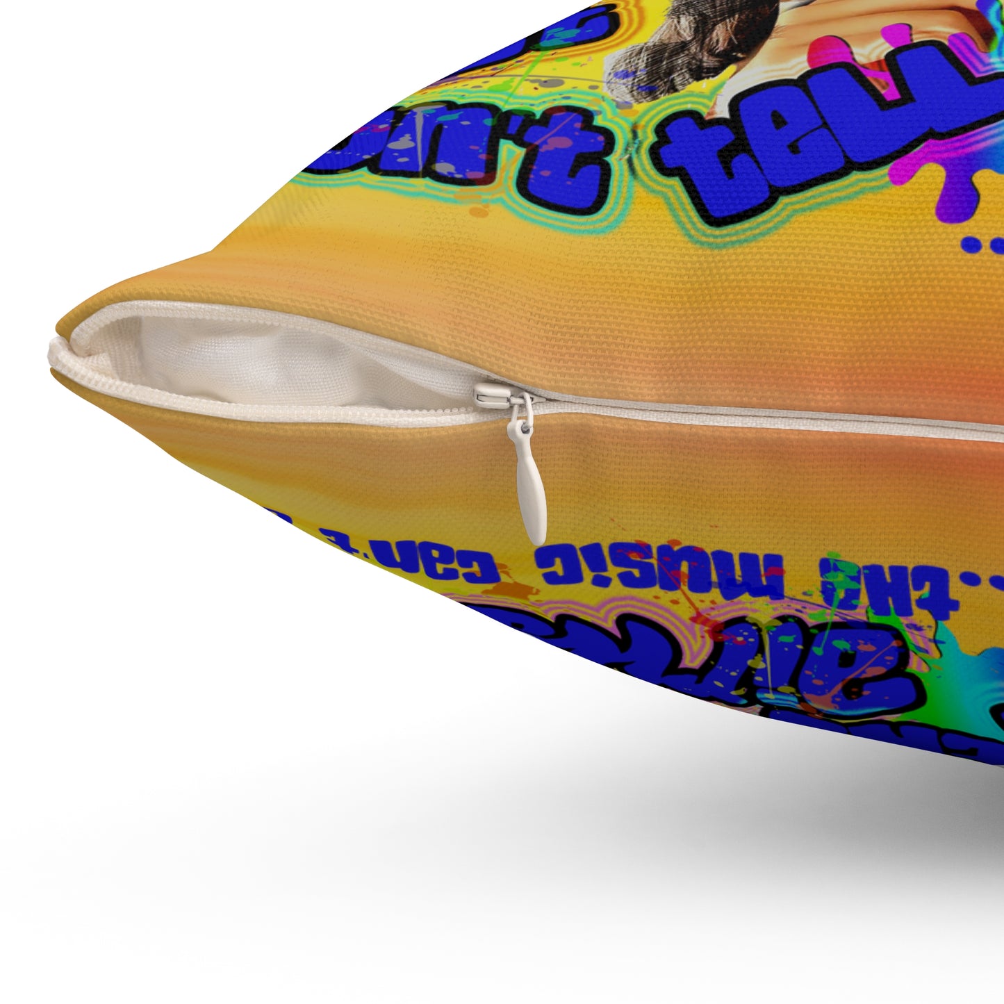 drop the beat - Spun Polyester Square Pillow - (color blur)