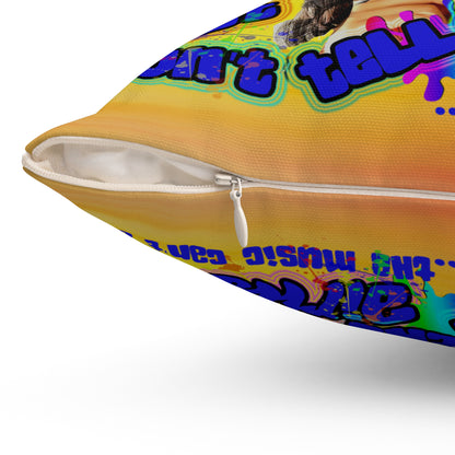 drop the beat - Spun Polyester Square Pillow - (color blur)