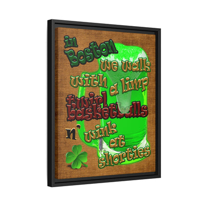 celtics logo - framed canvas art (brown papyrus)