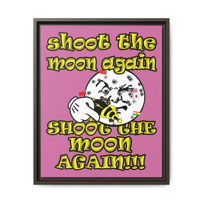 shoot the moon again - framed canvas art (light pink)