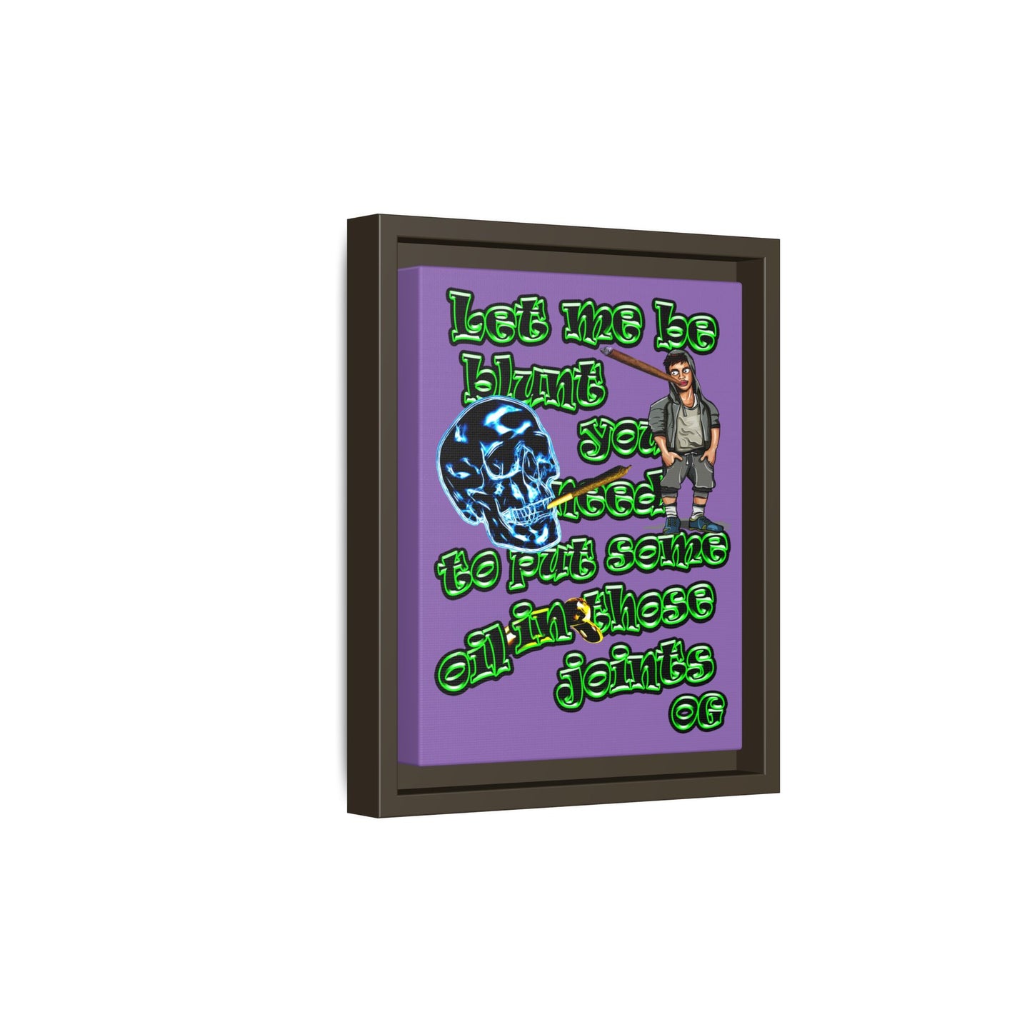 og - framed canvas art (light purple)