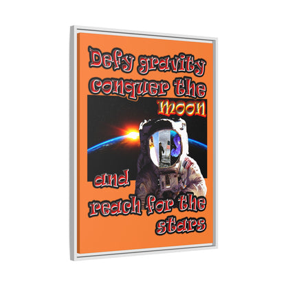 defy conquer reach - framed canvas art (crusta)