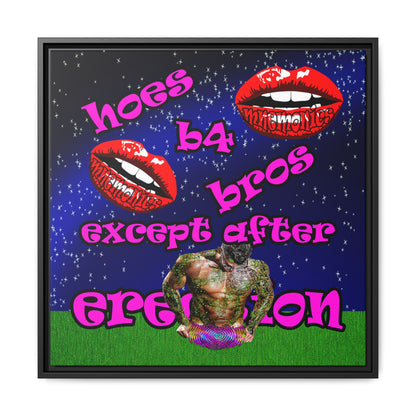 hoes b4 bros - framed canvas art ('snoops' background)