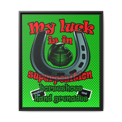 my luck - framed canvas art (logo green)