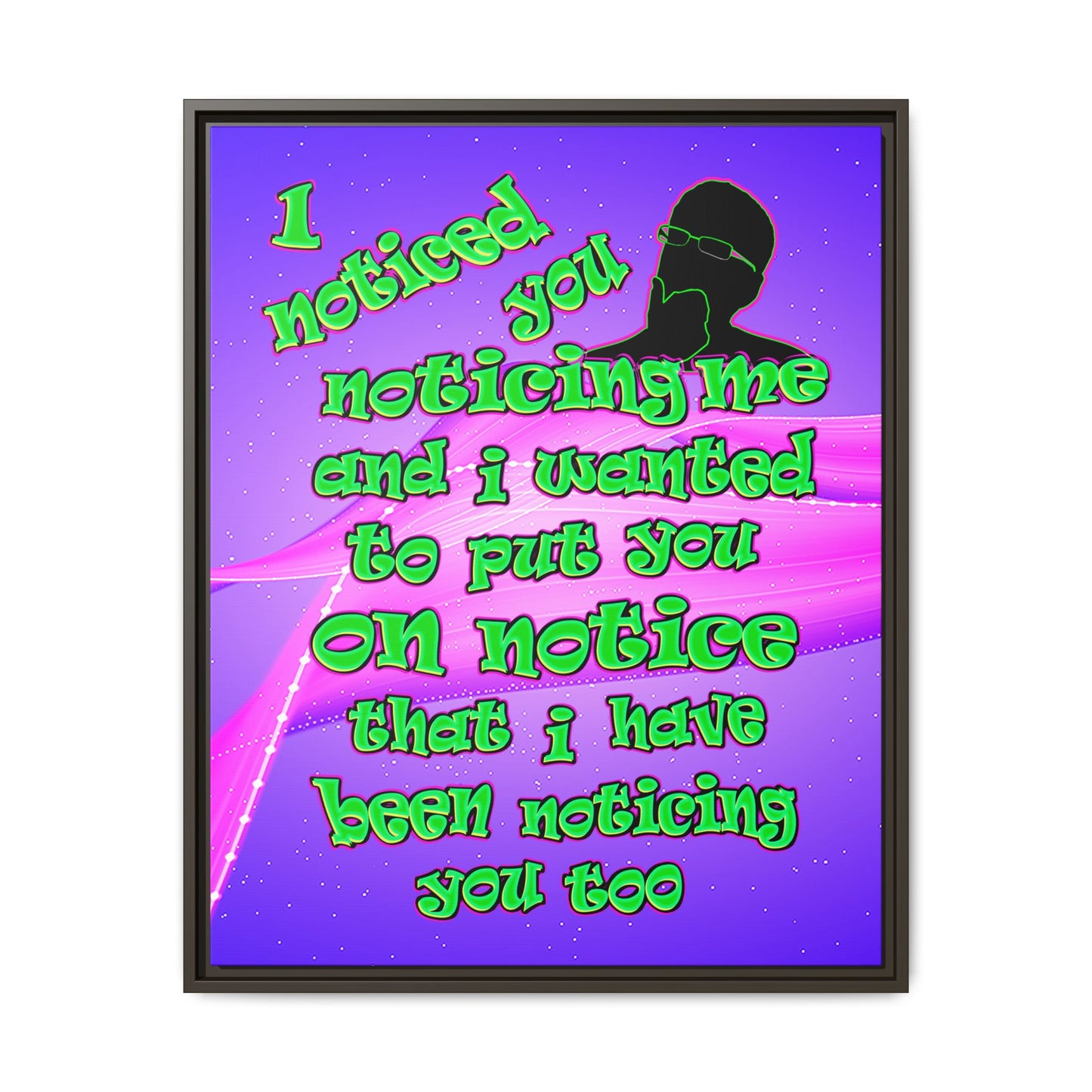 noticed you noticing - framed canvas art (purple-pink wave)