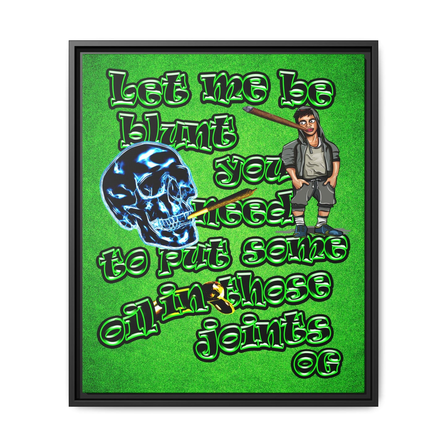 og - framed canvas art (green turf)