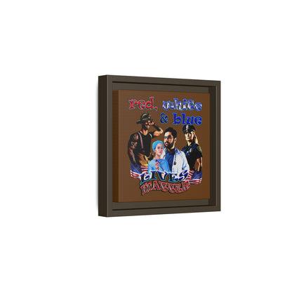 rw&b lives matter - framed canvas art (brown)