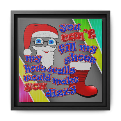 santa's shoes - framed canvas art (rainbow split)