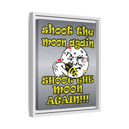 shoot the moon again - framed canvas art (brushed nickel)