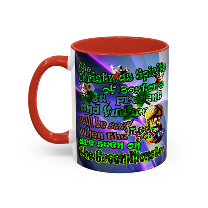 christmas spirits of boston - Accent Mug (grey-pink wave)