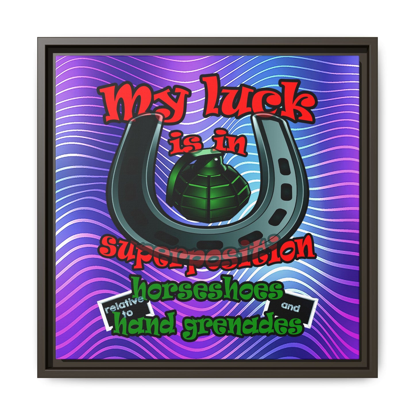my luck - framed canvas art (purple wave)