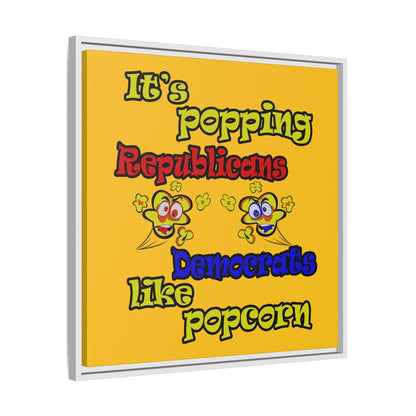 popping like popcorn - framed canvas art (yellow)