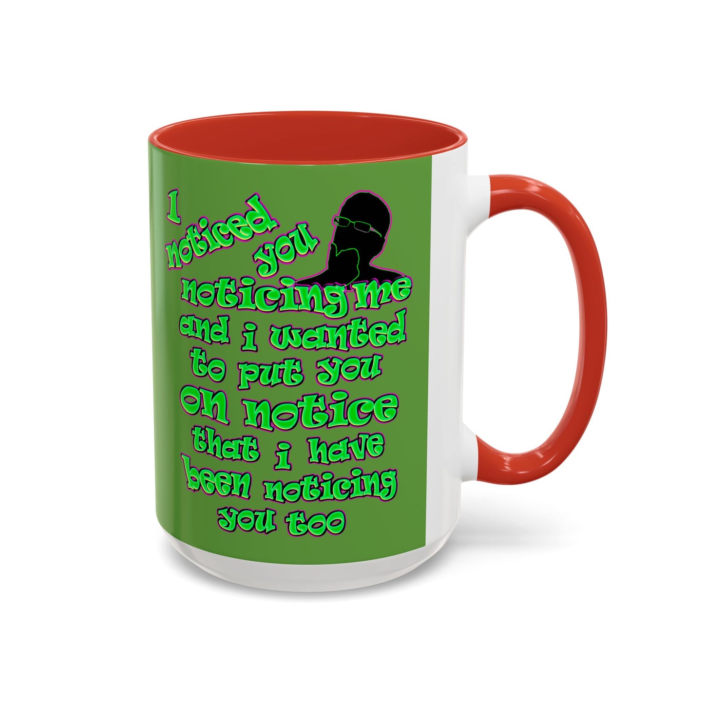 noticed you noticing - Accent Mug (green)