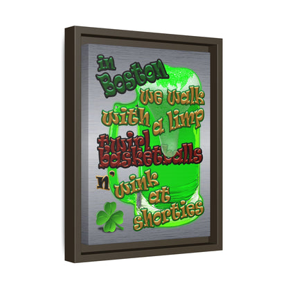 celtics logo - framed canvas art (brushed nickel)
