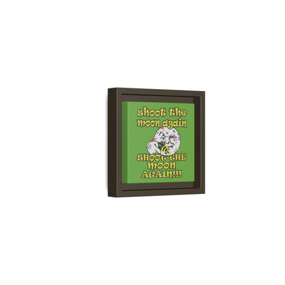 shoot the moon again - framed canvas art (green)