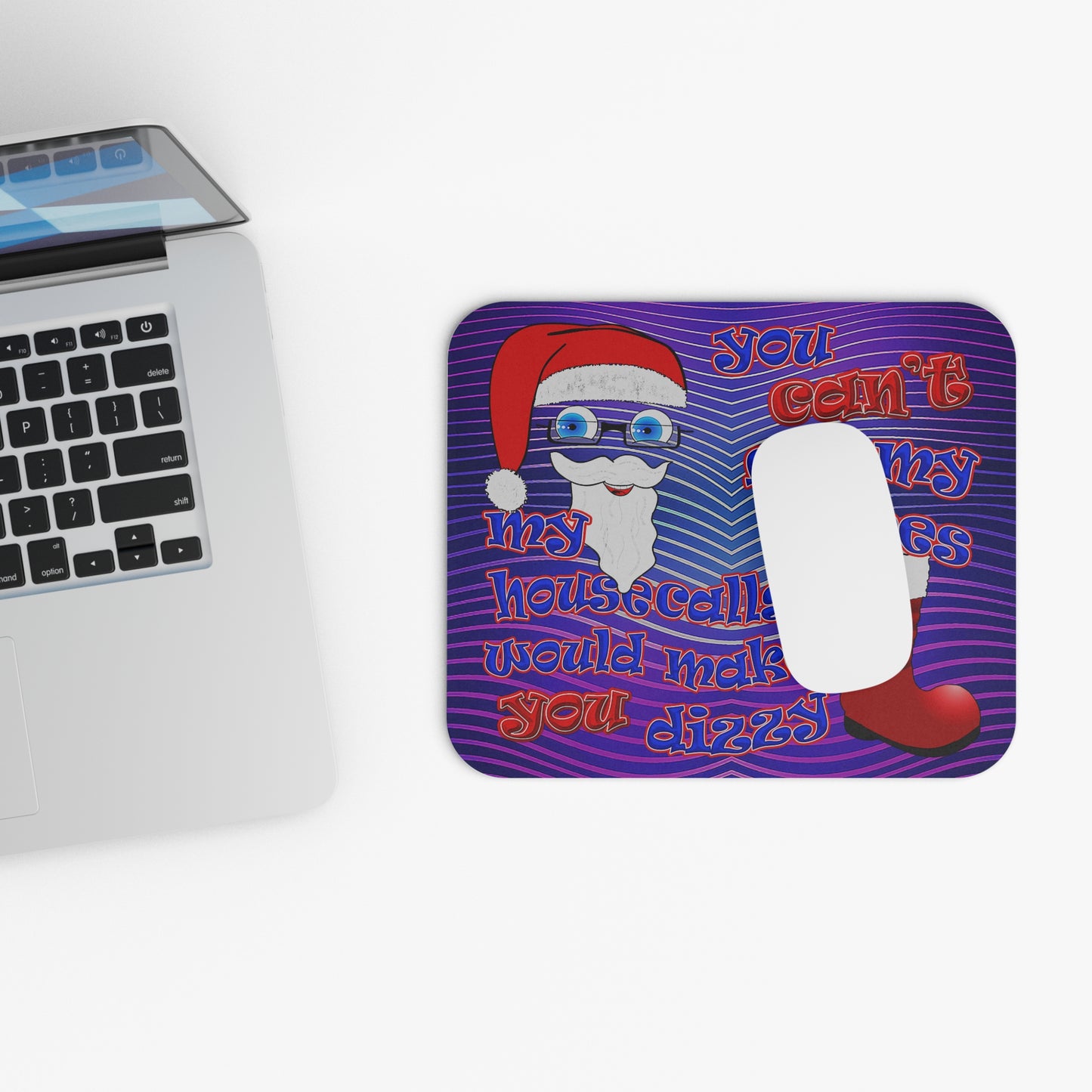 santa's shoes - Mouse Pad (Rectangle) (purple wave)
