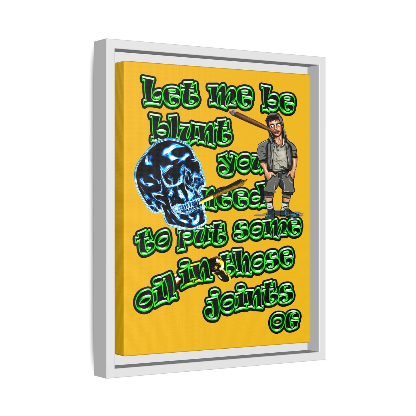 og - framed canvas art (yellow)