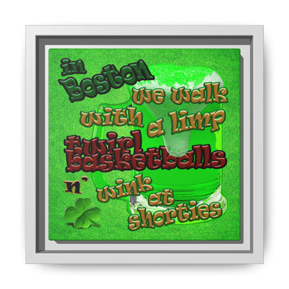 celtics logo - framed canvas art (green turf)