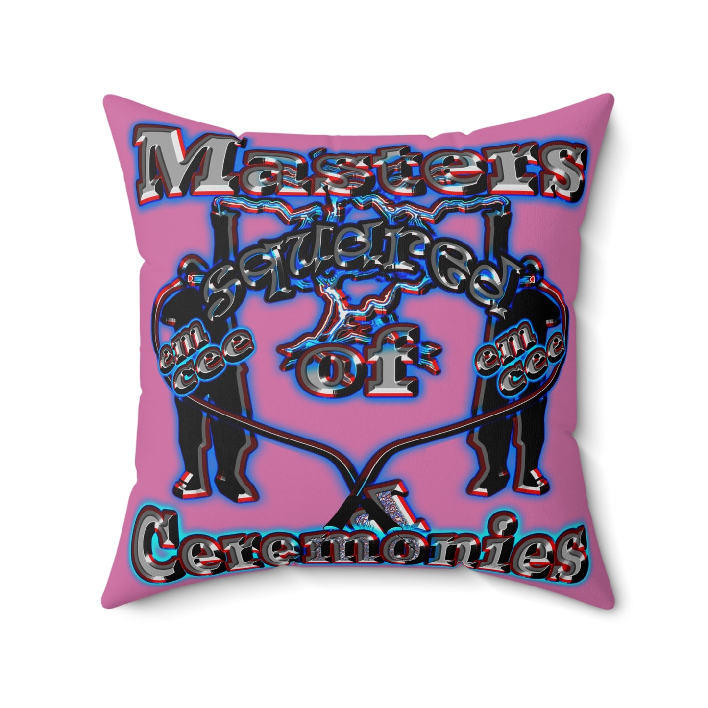em cee squared - Spun Polyester Square Pillow - (light pink)