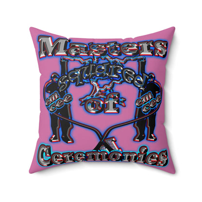 em cee squared - Spun Polyester Square Pillow - (light pink)