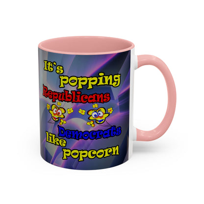 popping like popcorn - Accent Mug (grey-pink wave)