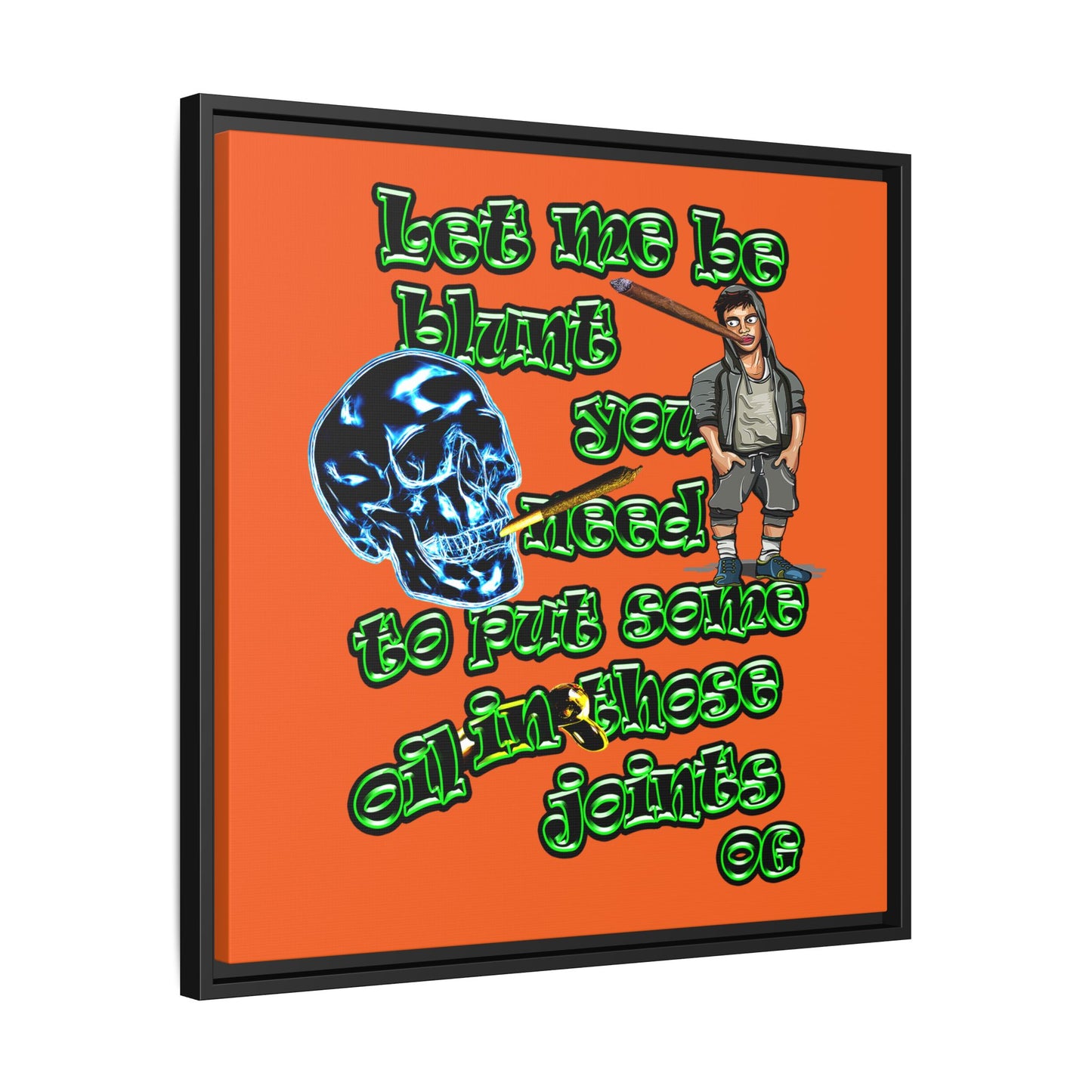 og - framed canvas art (orange)