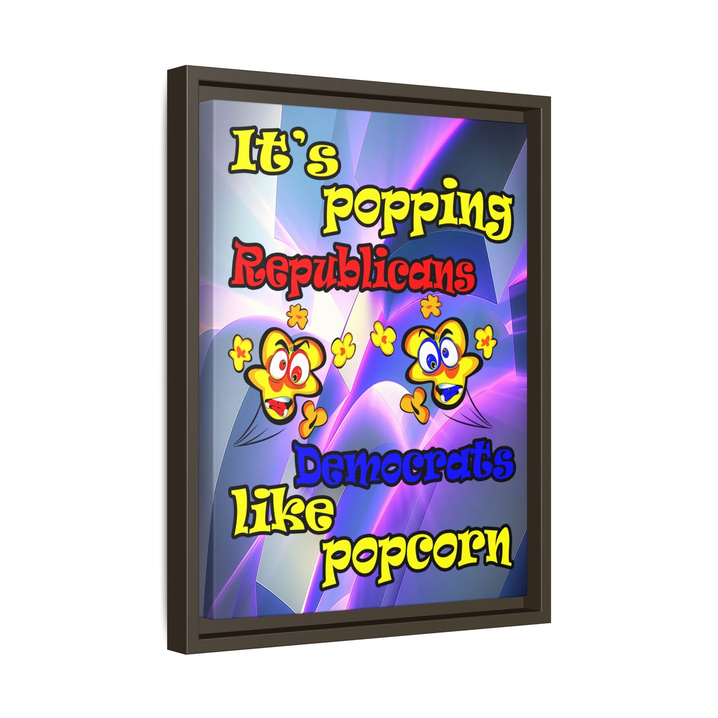 popping like popcorn - framed canvas art (grey-pink wave)