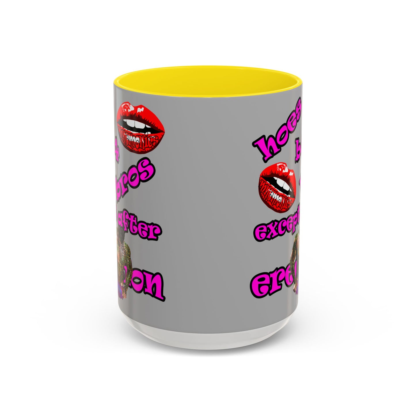 hoes b4 bros - Accent Mug (light grey)