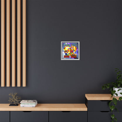 love peace - framed canvas art (grey-pink wave)