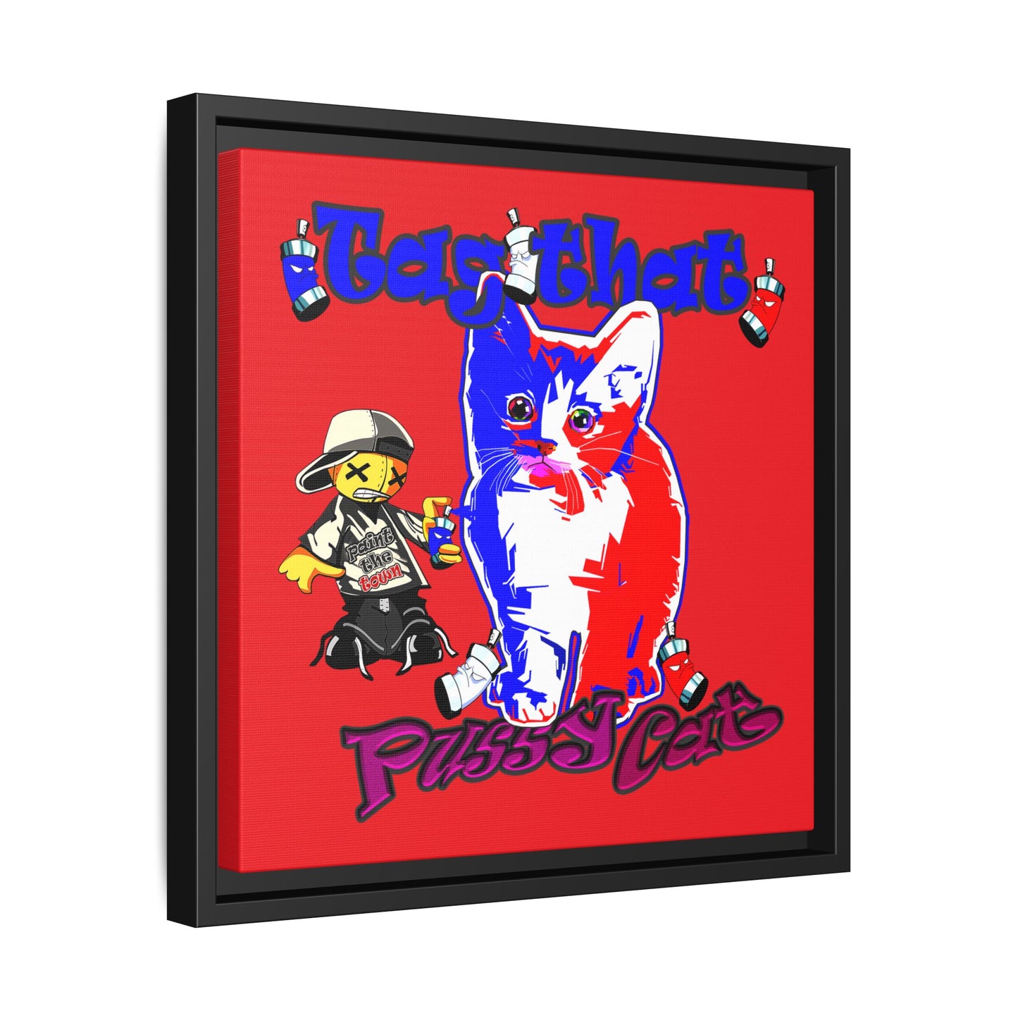tag that - framed canvas art (red)