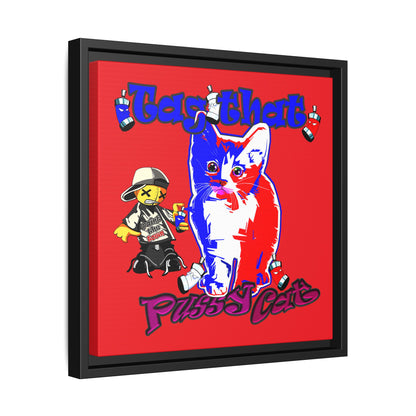 tag that - framed canvas art (red)