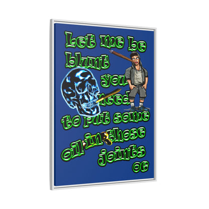 og - framed canvas art (dark blue)